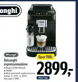 Føtex DeLonghi espressomaskine, DKK 2899 tilbud
