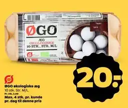 Netto ØGO økologiske æg, DKK 20 tilbud