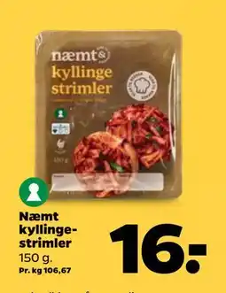 Netto Næmt kyllingestrimler, DKK 16 tilbud