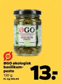 Netto ØGO økologisk basilikumpesto, DKK 13 tilbud