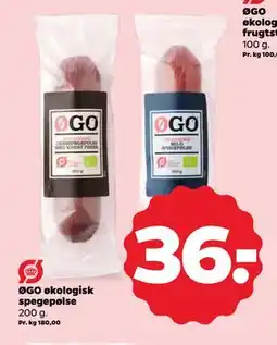 Netto ØGO økologisk spegepølse, DKK 36 tilbud