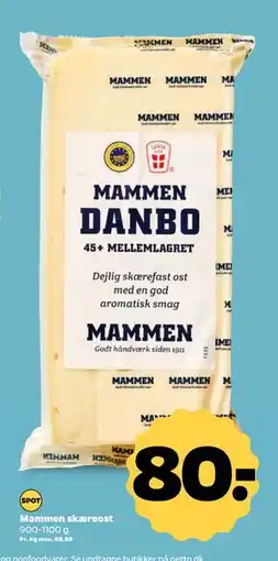 Netto Mammen skæreost, DKK 80 tilbud