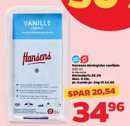 Netto Hansens økologiske vaniljeis, DKK 34.96 tilbud