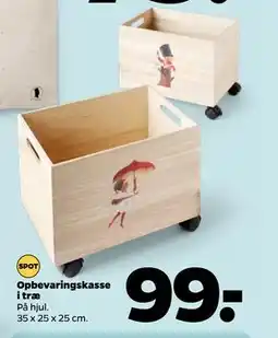 Netto Opbevaringskasse i træ, DKK 99 tilbud