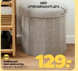 Netto Foldbar puf med opbevaring, DKK 129 tilbud