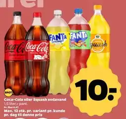 Netto Coca-Cola eller Squash sodavand, DKK 10 tilbud