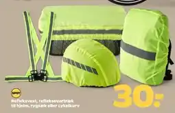 Netto Refleksvest, refleksovertræk til hjelm, rygsæk eller cykelkurv, DKK 30 tilbud