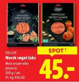 Lidl Norsk røget laks, DKK 45 tilbud