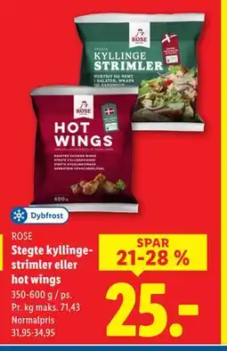 Lidl Stegte kyllingestrimler eller hot wings, DKK 25 tilbud