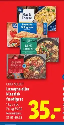Lidl Lasagne eller klassisk færdigret, DKK 35 tilbud