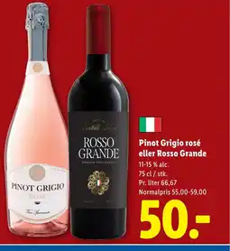 Lidl Pinot Grigio rosé eller Rosso Grande tilbud