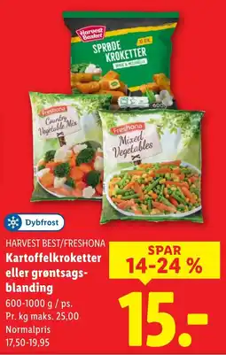 Lidl HARVEST BEST/FRESHONA Kartoffelkroketter eller grøntsags- blanding tilbud