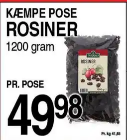 ABC Lavpris Kæmpe pose rosiner tilbud