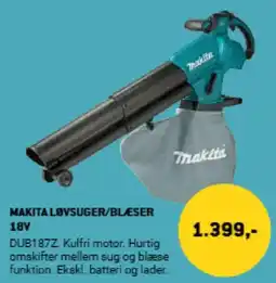 XL-BYG Makita løvsuger/blæser 18v tilbud
