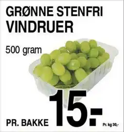 ABC Lavpris Grønne stenfri vindruer tilbud