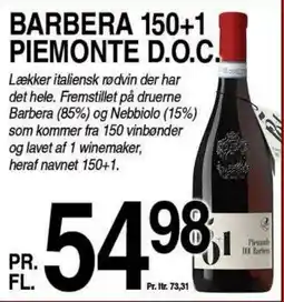 ABC Lavpris Barbera 150+1 piemonte d.o.c. tilbud