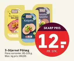 SPAR 3-Stjernet Pålæg, DKK 12 tilbud