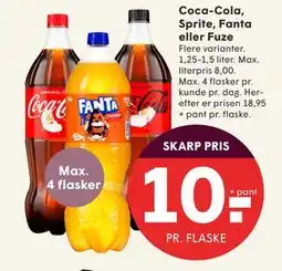 SPAR Coca-Cola, Sprite, Fanta eller Fuze, DKK 10 tilbud