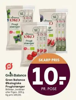 SPAR Grøn Balance Økologiske Frugtstænger, DKK 10 tilbud