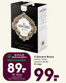 SPAR Il Sincero Rosso, DKK 99, App-pris tilbud
