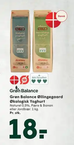 SPAR Grøn Balance Øllingegaard Økologisk Yoghurt, DKK 18 tilbud