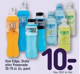 REMA 1000 One Edge, State eller Powerade 35-75 cl. Ex. pant, DKK 10 tilbud