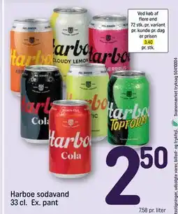 REMA 1000 Harboe sodavand 33 cl. Ex. pant, DKK 2.5 tilbud