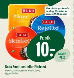 Min Købmand Buko Smelteost eller Flødeost, DKK 10 tilbud