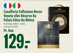 Min Købmand Casalforte Collezione Rosso Veneto eller Réserve Du Palais Côtes Du Rhône, DKK 129 tilbud