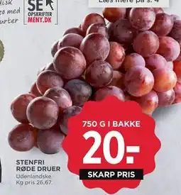 MENY STENFRI RØDE DRUER, DKK 20 tilbud