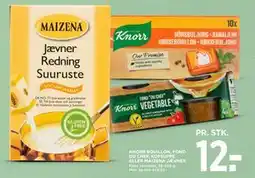 MENY KNORR BOUILLON, FOND DU CHEF, KOPSUPPE ELLER MAIZENA JÆVNER, DKK 12 tilbud