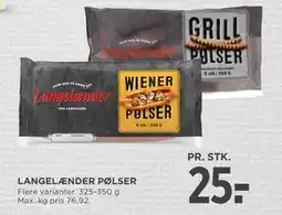 MENY LANGELÆNDER PØLSER, DKK 25 tilbud