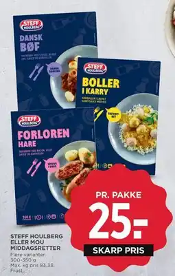 MENY STEFF HOULBERG ELLER MOU MIDDAGSRETTER, DKK 25 tilbud
