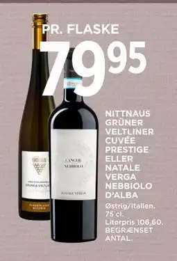 MENY NITTNAUS GRÜNER VELTLINER CUVÉE PRESTIGE ELLER NATALE VERGA NEBBIOLO D’ALBA, DKK 79.95 tilbud
