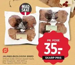 MENY JALM&B ØKOLOGISK BRØD, DKK 35 tilbud
