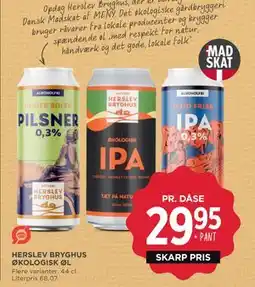 MENY HERSLEV BRYGHUS ØKOLOGISK ØL, DKK 29.95 tilbud