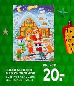 MENY JULEKALENDER MED CHOKOLADE, DKK 20 tilbud