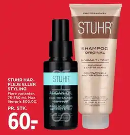 MENY STUHR HÅRPLEJE ELLER STYLING, DKK 60 tilbud