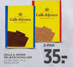 MENY GALLE & JESSEN PÅLÆGSCHOKOLADE, DKK 35 tilbud