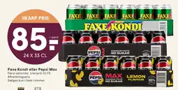 SPAR Faxe Kondi eller Pepsi Max tilbud