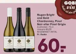 SPAR Nugan bright and bold chardonnay, pinot noir eller pinot grigio tilbud