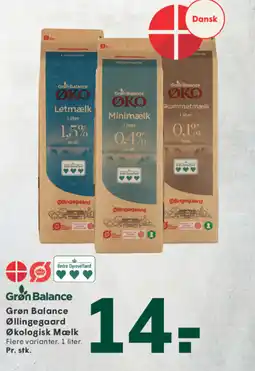 SPAR Grøn Balance Grøn Balance Øllingegaard Økologisk Mælk tilbud
