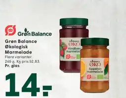 SPAR Grøn Balance Økologisk Marmelade tilbud