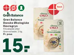 SPAR Grøn Balance Danske Økologiske Havregryn tilbud