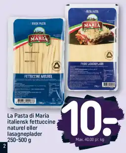 REMA 1000 La Pasta di Maria italiensk fet lasagneplader tuccine naturel eller tilbud