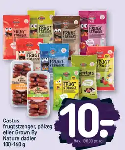 REMA 1000 Castus frugtstænger, pålæg eller Grown By Nature dadler tilbud