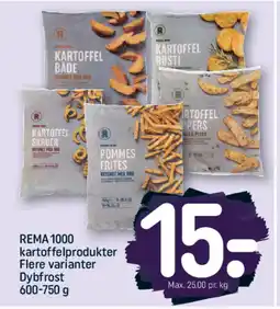 REMA 1000 REMA 1000 kartoffelprodukter Flere varianter Dybfrost tilbud