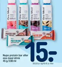 REMA 1000 Nupo protein bar eller one meal drink tilbud