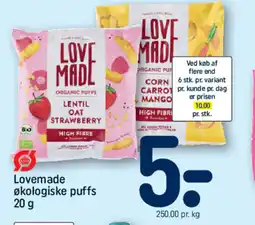 REMA 1000 Lovemade økologiske puffs tilbud