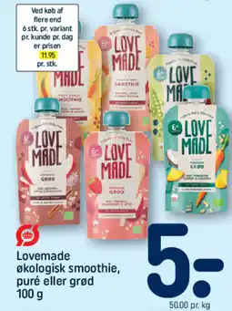 REMA 1000 Lovemade Økologisk smoothie, puré eller grød tilbud